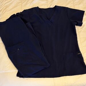 Navy Blue Scrub Set